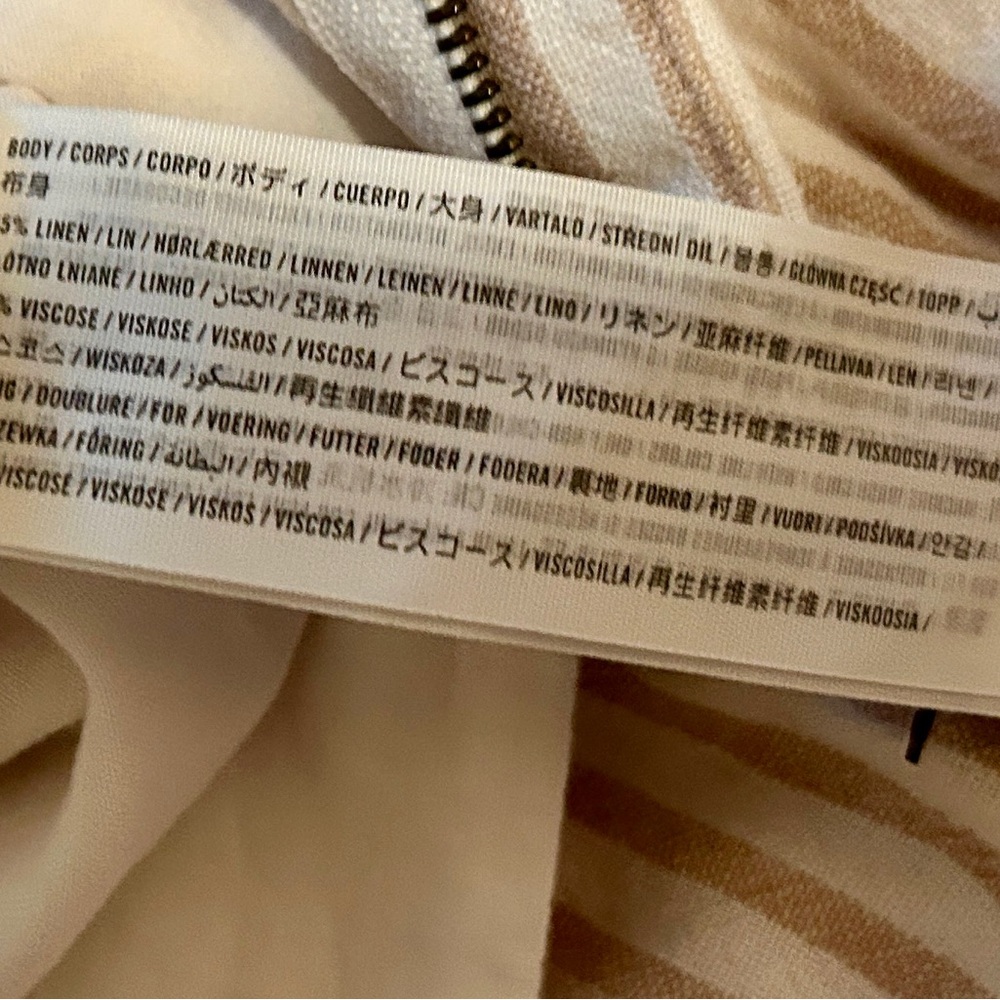 Abercrombie & Fitch Striped Tan Women’s Linen Blend lined Pant size:Sr - Picture 12 of 13